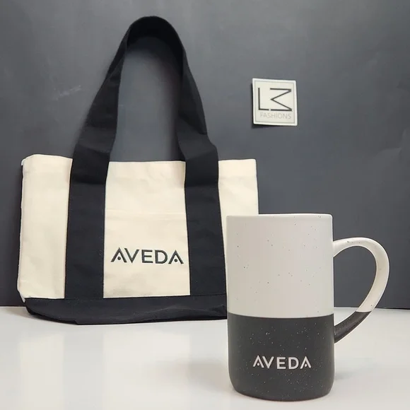 AVEDA Tote and Ceramic Mug set, Unused Limited Edition Set NWT